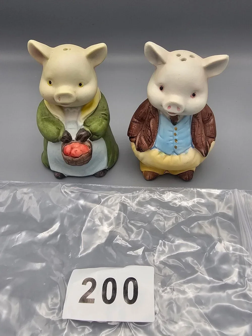 Vintage Ceramic Pig Salt and Pepper Shakers Set